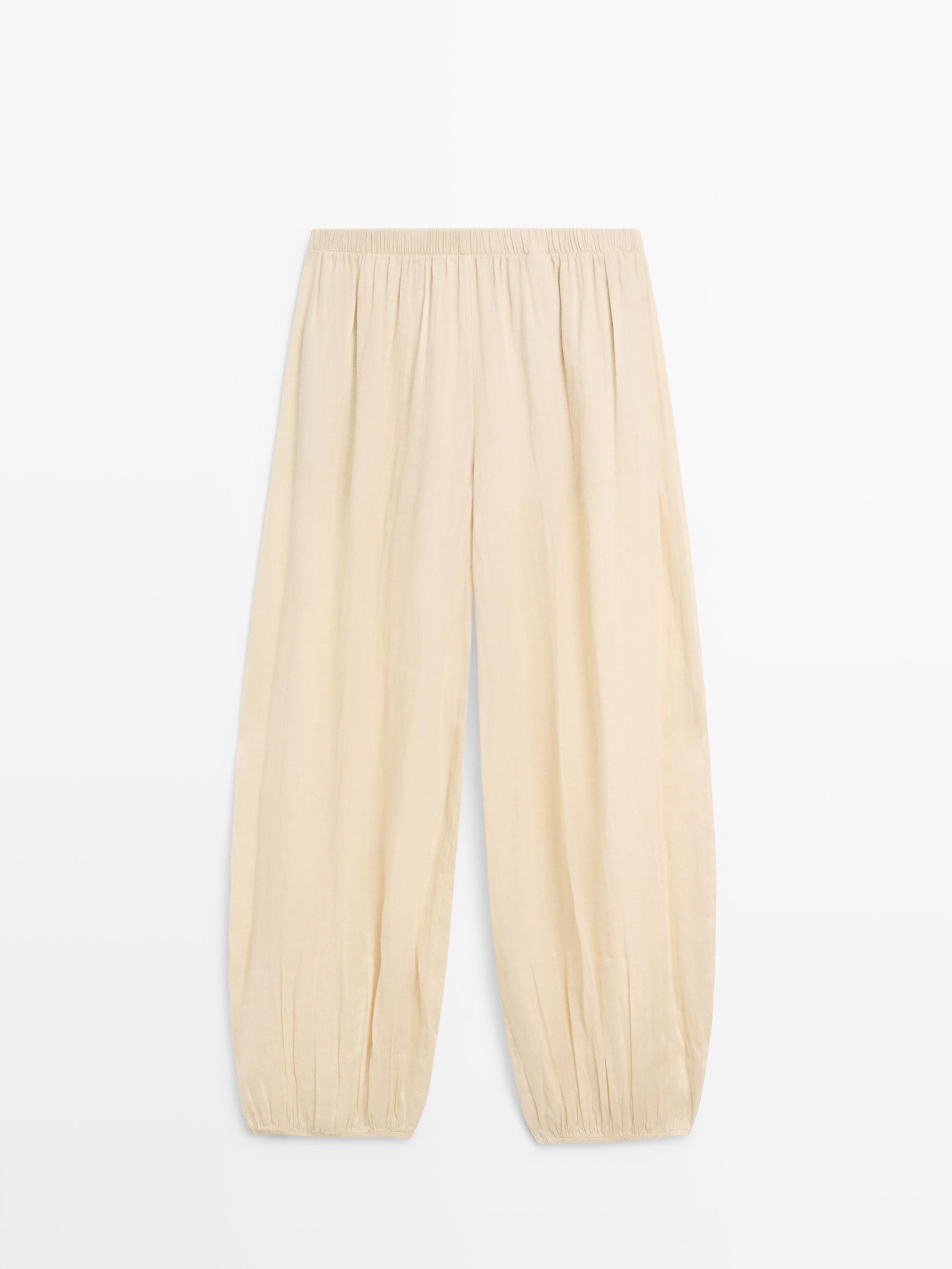 Pantalon bouffant fluide en ramie